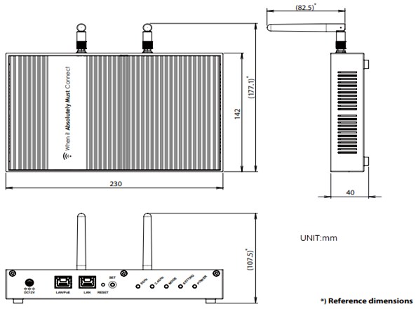 Mechanical Drawing - Silex Technology AP-800AX Wi-Fi® 6 Access Point
